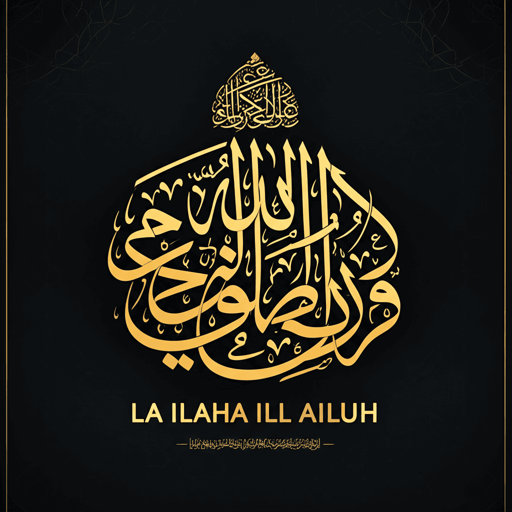 Islamic monotheism calligraphy representing Tawhid